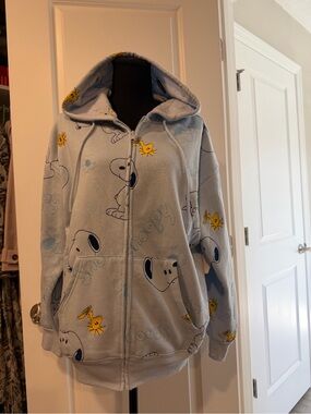 Women peanuts embroidered hoodie